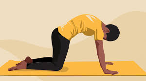 Woman doing yoga stretches.