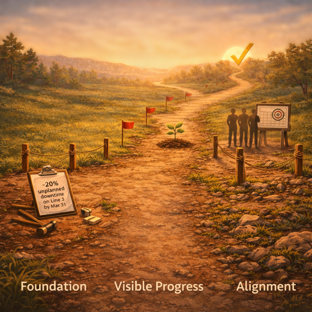 Path to success at sunset